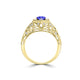 TMR121166 - Elena - Round Tanzanite and Diamond Ring Halo