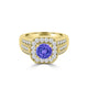 TMR121188 - Piper - Round Tanzanite and Diamond Ring Halo