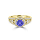 TMR121179 - Hailey - Round Tanzanite and Diamond Ring Halo