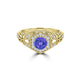 TMR121166 - Elena - Round Tanzanite and Diamond Ring Halo