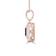 TMR121142 - Hazel - Emerald Cut Tanzanite and Diamond Pendant Double Halo