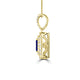 TMR121142 - Hazel - Emerald Cut Tanzanite and Diamond Pendant Double Halo