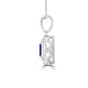 TMR121142 - Hazel - Emerald Cut Tanzanite and Diamond Pendant Double Halo