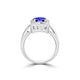 TMR121209 - Yara - Emerald Cut Tanzanite and Diamond Ring Halo