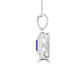 TMR121142 - Hazel - Emerald Cut Tanzanite and Diamond Pendant Double Halo