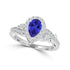 TMR121233 - Rosalee - Pear Tanzanite and Diamond Ring Halo