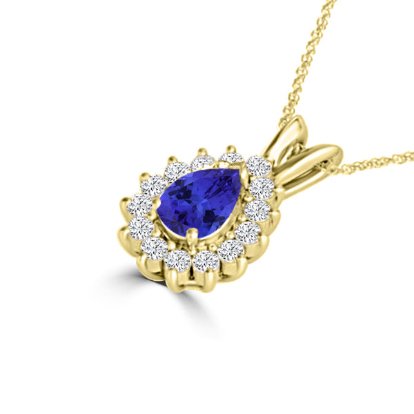 TMR121143 - Violet - Pear Tanzanite and Diamond Pendant