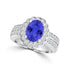 TMR121199 - Brielle - Oval Tanzanite and Diamond Ring Halo