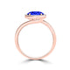 TMR121197 - Kaylee - Oval Tanzanite and Diamond Ring East- West, Halo