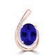 TMR121130 - Nora - Oval Tanzanite and Diamond Pendant