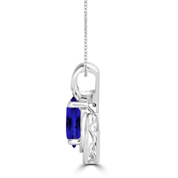 TMR121130 - Nora - Oval Tanzanite and Diamond Pendant