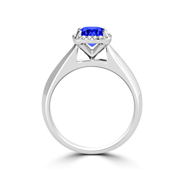 TMR121229 - Oaklyn - Cushion Tanzanite and Diamond Ring Halo