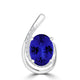TMR121130 - Nora - Oval Tanzanite and Diamond Pendant