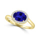 TMR121197 - Kaylee - Oval Tanzanite and Diamond Ring East- West, Halo