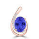 TMR121130 - Nora - Oval Tanzanite and Diamond Pendant