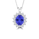 TMR121128 - Riley - Oval Tanzanite and Diamond Pendant Halo