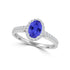 TMR121193 - Julia - Oval Tanzanite and Diamond Ring Halo
