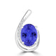 TMR121130 - Nora - Oval Tanzanite and Diamond Pendant