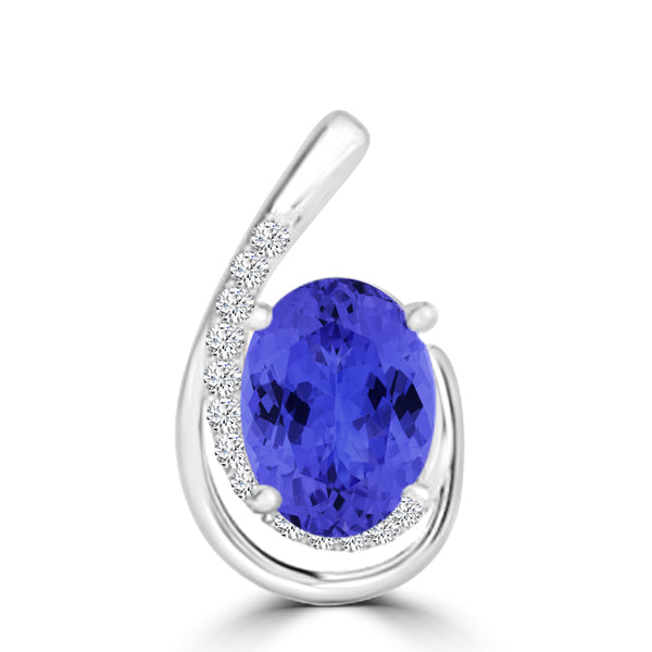 TMR121130 - Nora - Oval Tanzanite and Diamond Pendant