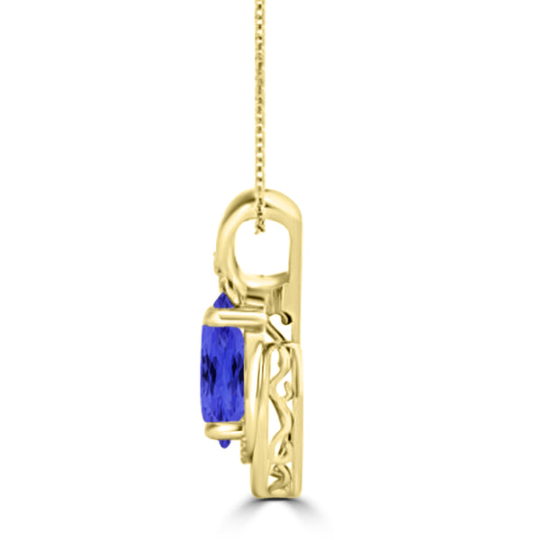 TMR121130 - Nora - Oval Tanzanite and Diamond Pendant
