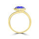 TMR121197 - Kaylee - Oval Tanzanite and Diamond Ring East- West, Halo