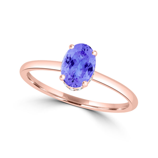 TMR121200 - Madeline - Oval Tanzanite and Diamond Ring