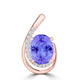 TMR121130 - Nora - Oval Tanzanite and Diamond Pendant