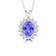 TMR121128 - Riley - Oval Tanzanite and Diamond Pendant Halo