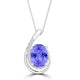 TMR121130 - Nora - Oval Tanzanite and Diamond Pendant