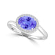 TMR121197 - Kaylee - Oval Tanzanite and Diamond Ring East- West, Halo