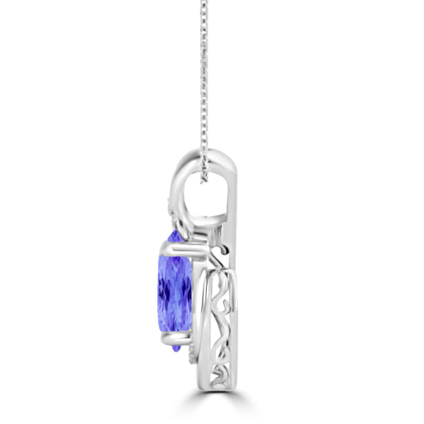 TMR121130 - Nora - Oval Tanzanite and Diamond Pendant