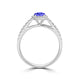 TMR121193 - Julia - Oval Tanzanite and Diamond Ring Halo