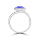 TMR121197 - Kaylee - Oval Tanzanite and Diamond Ring East- West, Halo