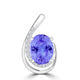 TMR121130 - Nora - Oval Tanzanite and Diamond Pendant