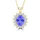 TMR121128 - Riley - Oval Tanzanite and Diamond Pendant Halo