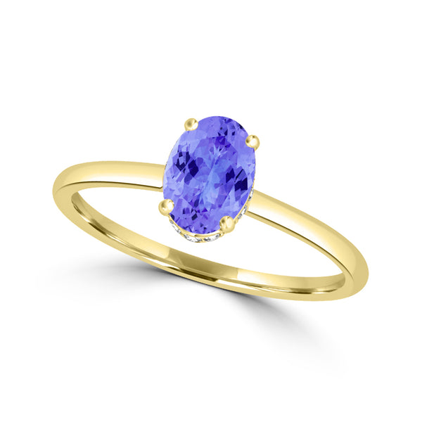 TMR121200 - Madeline - Oval Tanzanite and Diamond Ring