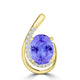 TMR121130 - Nora - Oval Tanzanite and Diamond Pendant