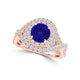 TMR121159 - Kennedy - Round Tanzanite and Diamond Ring Double Halo