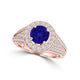 TMR121190 - Alexa - Round Tanzanite and Diamond Ring Halo