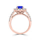 TMR121163 - Kinsley - Round Tanzanite and Diamond Ring Halo