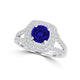 TMR121167 - Sarah - Round Tanzanite and Diamond Ring Double Halo