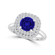 TMR121186 - Ivy - Round Tanzanite and Diamond Ring Double Halo