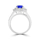 TMR121173 - Cora - Round Tanzanite and Diamond Ring Double Halo