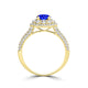 TMR121168 - Ariana - Round Tanzanite and Diamond Ring Double Halo