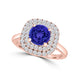 TMR121186 - Ivy - Round Tanzanite and Diamond Ring Double Halo