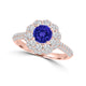 TMR121168 - Ariana - Round Tanzanite and Diamond Ring Double Halo