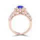 TMR121171 - Alice - Round Tanzanite and Diamond Ring Halo