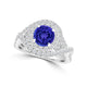 TMR121159 - Kennedy - Round Tanzanite and Diamond Ring Double Halo