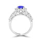 TMR121171 - Alice - Round Tanzanite and Diamond Ring Halo