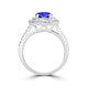 TMR121173 - Cora - Round Tanzanite and Diamond Ring Double Halo